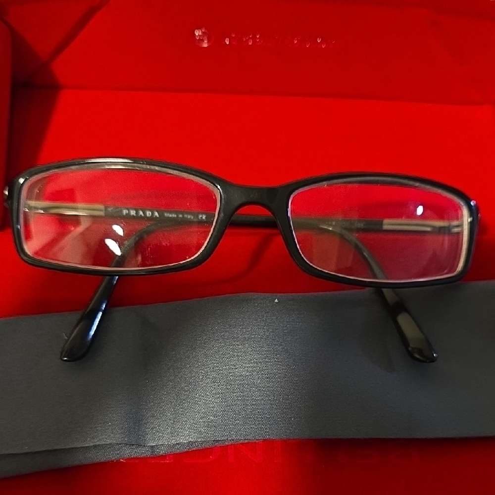 Prada Black Rectangular Frame Eyewear - image 1